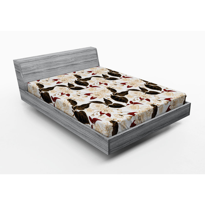 Microfiber Floral Fitted Sheet, Queen Fitted Sheet