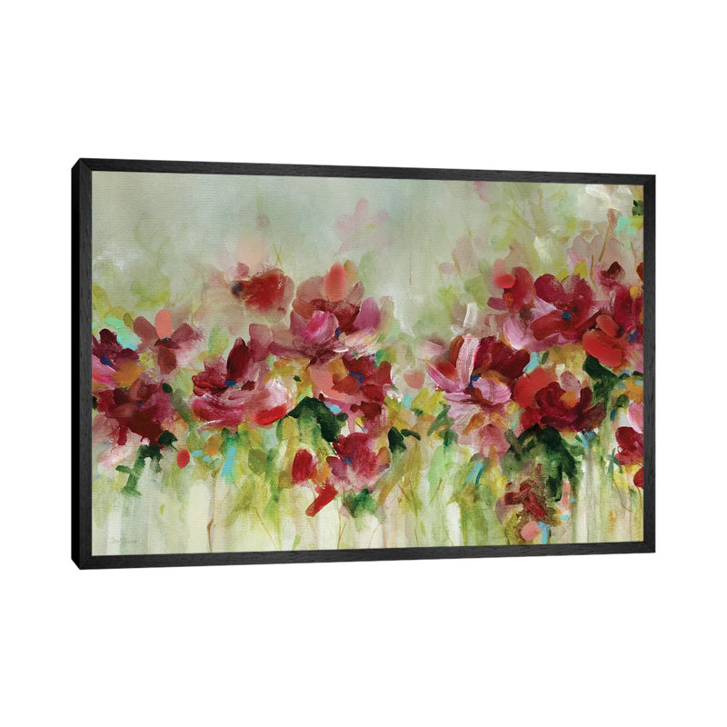 Playful Garden by Carol Robinson - Painting on Canvas, 101.6 cm H x 66.04 cm W, Black Framed