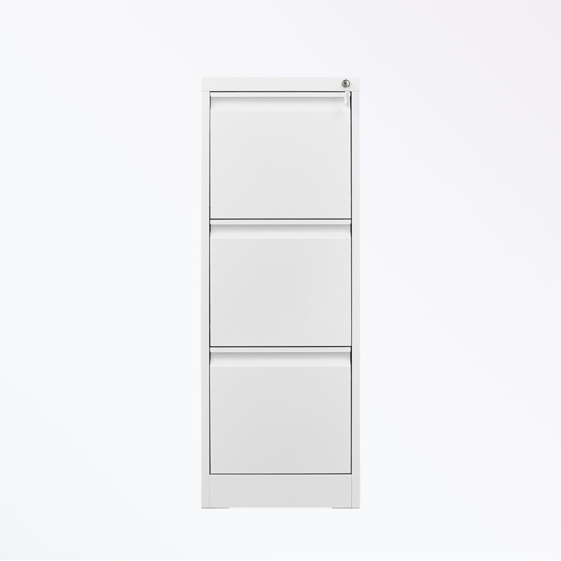Classeur en métal avec 3 tiroirs, Blanc