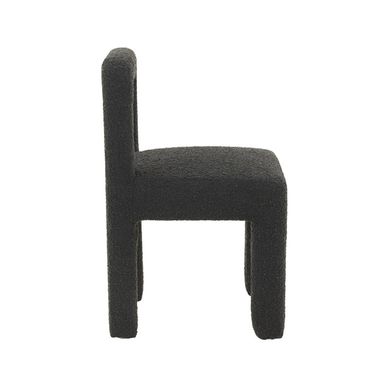 Chaise de salle à manger Margaret Boucle en noir, Noir