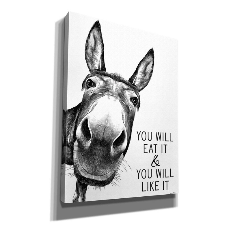 «You Will Eat It» par Lettered & Lined, estampe numérique sur toile, H 54 po x l 40 po x P 1,5 po