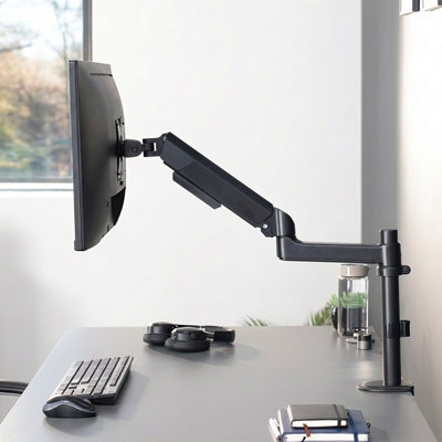 Pneumatic Arm Single Monitor Desk Mount