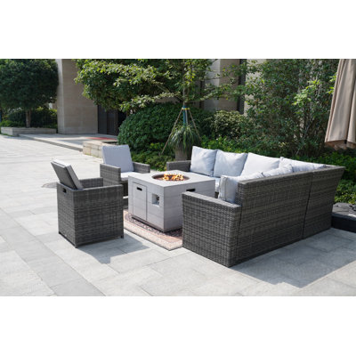 7 - Person Patio Conversation Set with Cushions