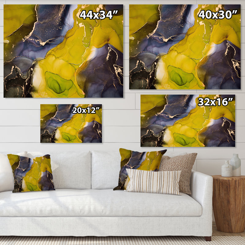 «Mauve et jaune», impression sur toile, H 30 po x l 40 po x P 1,5 po, Toile tendue