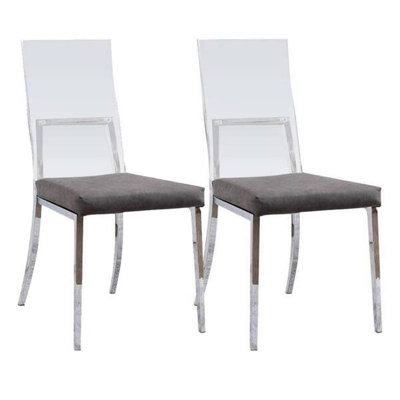 Ensemble de 2 chaises de salle à manger rembourrées en acrylique et similicuir