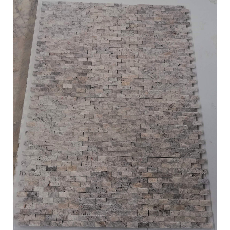 1x2 BRICK SPLITFACE, Silver/Gray