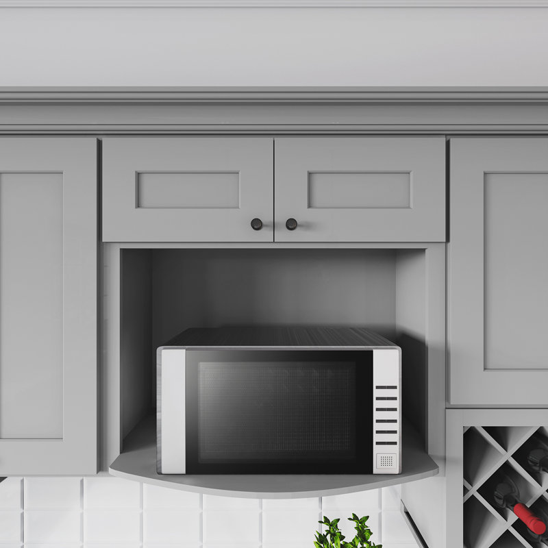 Armoire murale à micro-ondes, Gris, L 30 po x H 30 po x P 17 po