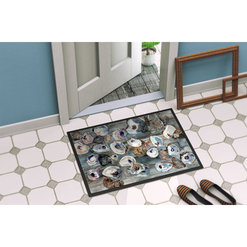 Tapis d'extérieur Rhiannan Bunch of Oysters, Rectangle 1 pi 6 po x 2 pi 3 po