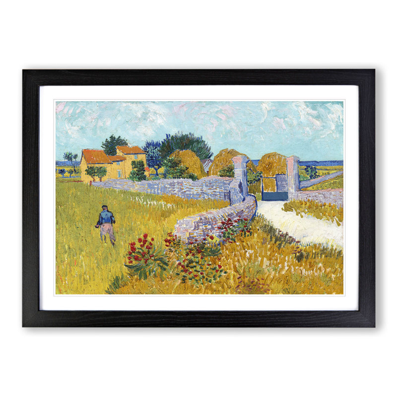 Farmhouse in Provence by Vincent Van Gogh - Picture Frame Painting, Black Framed, 36cm H x 48cm W x 2cm D