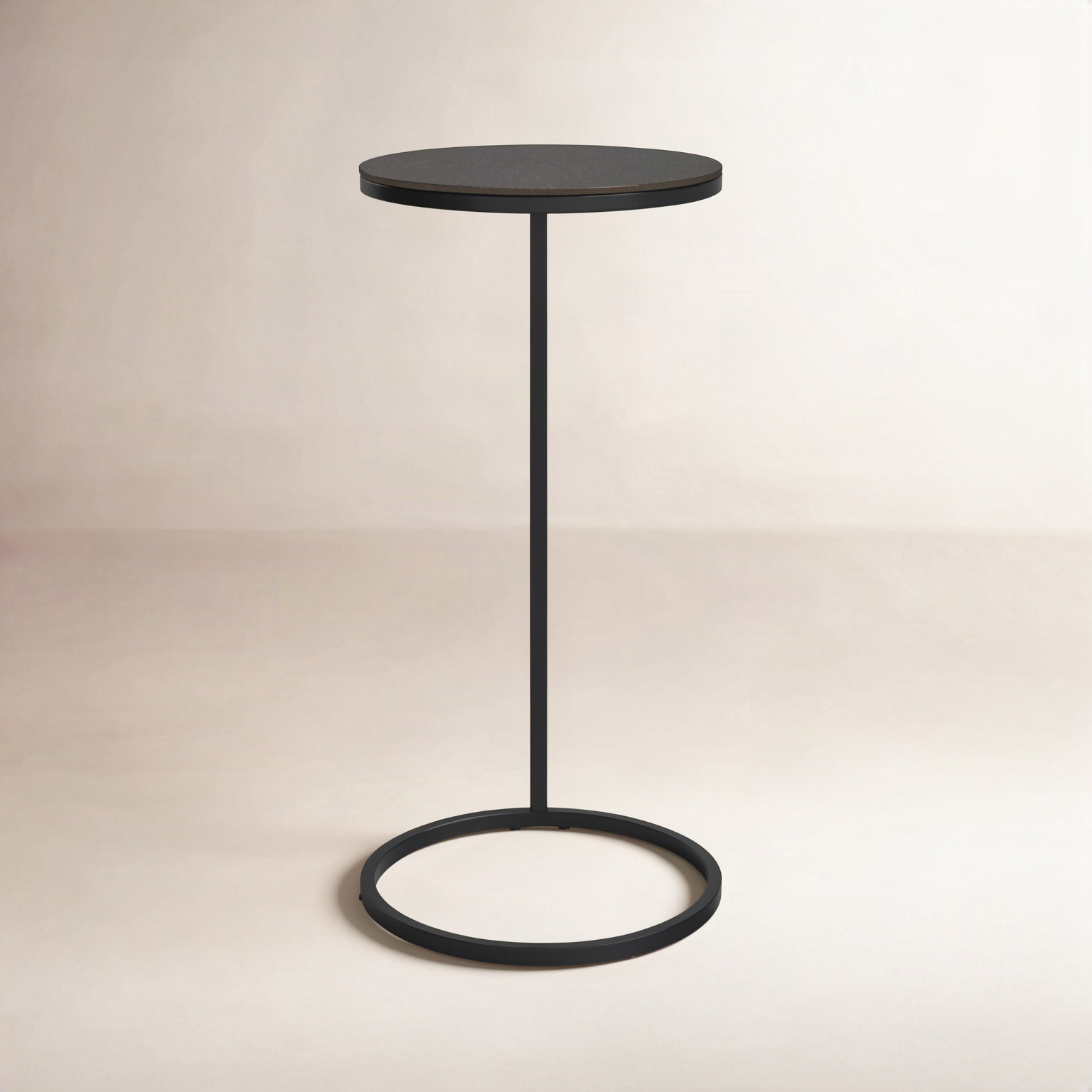 Addie C Table End Table, Antique Nickel Top/Black Base