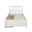 Lit plateforme simple en bois massif avec deux tiroirs et tête de lit-551769029