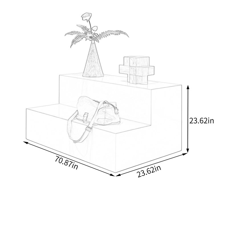 Table de présentation vert clair, H 23,62 po x l 70,87 po x P 23,62 po