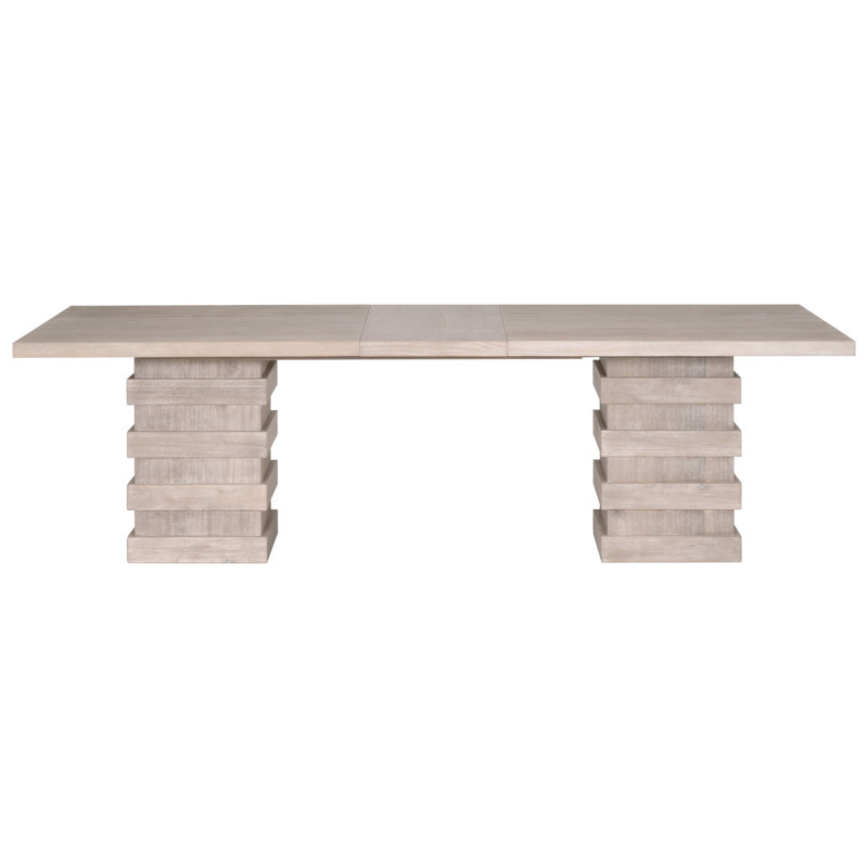 Kandra Extendable Acacia Solid Wood Base Dining Table