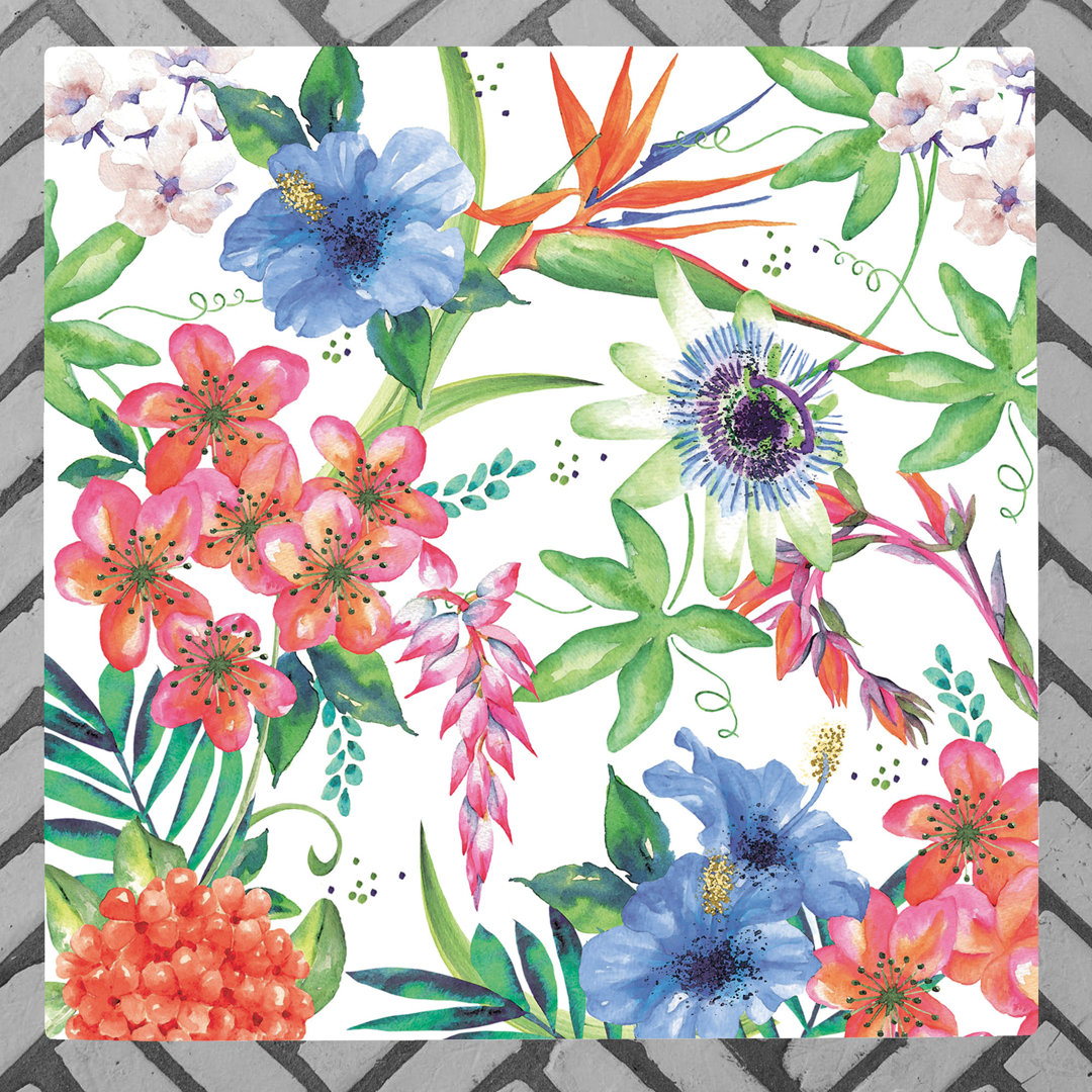 K.T.BENTLEY Traditional Plants & Flowers Wall Decor on Ceramic