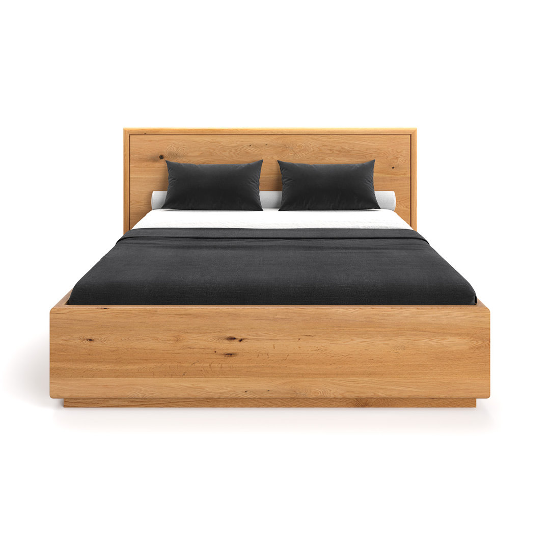 Luxuriöses Premiumbett aus massivem Eichenholz Valor Bett aus massivem Holz mit Bettkasen