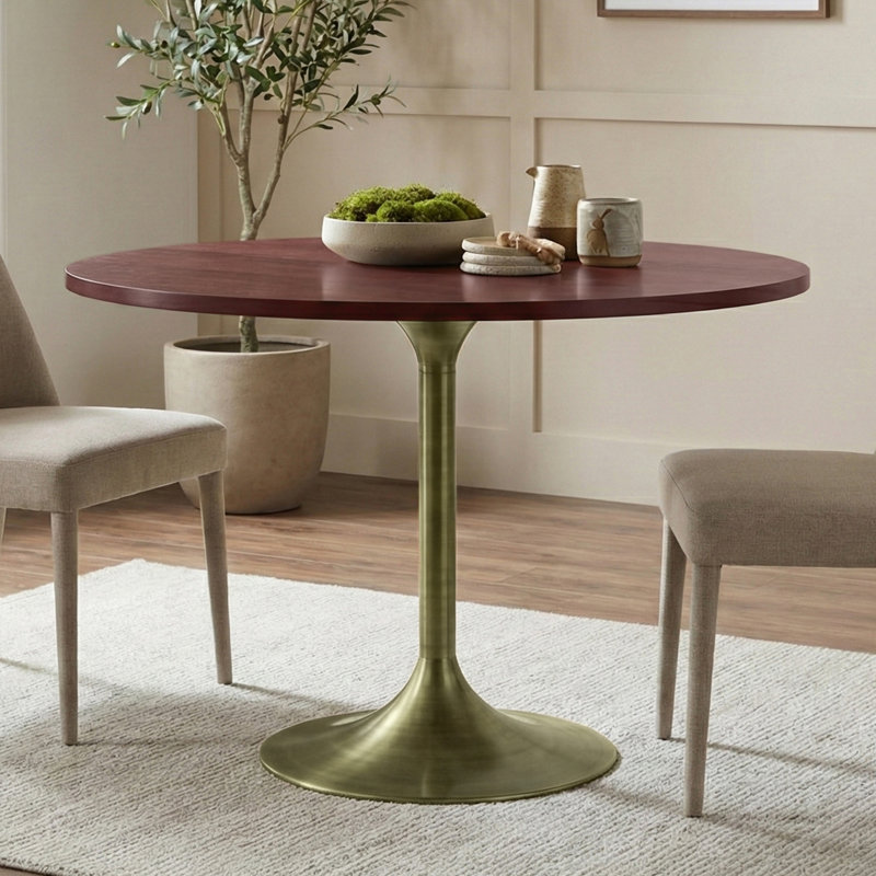 Table de salle à manger ronde en bois de manguier massif l 36 po Radford