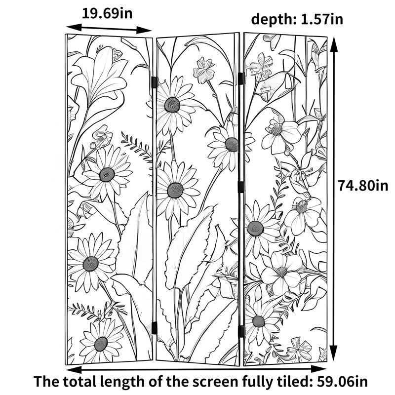 Ellyarna, 74.8" H x 59.06" W x 1.57" D