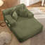 Luxueuse chaise longue en velours côtelé moelleux avec 3 coussins, canapé-lit convertible avec pochette de rangement, conception sans cadre et mousse à compression pour les petits espaces, salon, appartement, vert-125536674