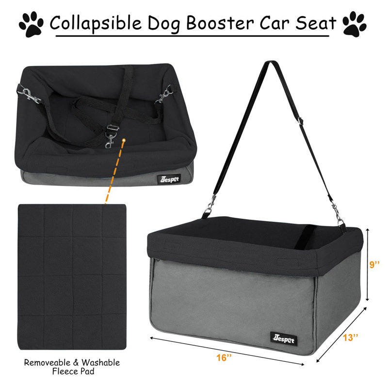 Booster en polyester, H 16 po x l 9 po x P 16 po, Noir