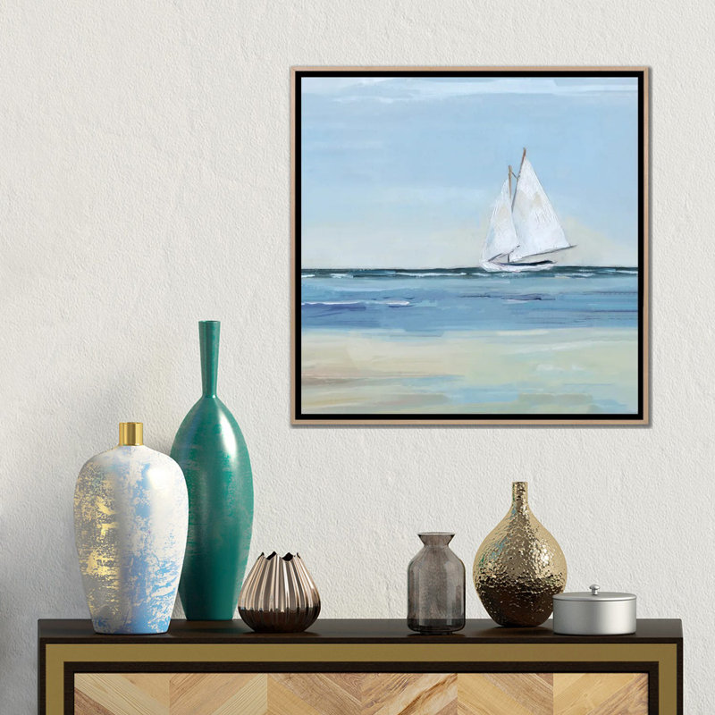 «Smooth Sailing», reproduction d'art murale encadrée, Beige, Reproduction encadrée sans passe-partout, H 18 po x l 18 po