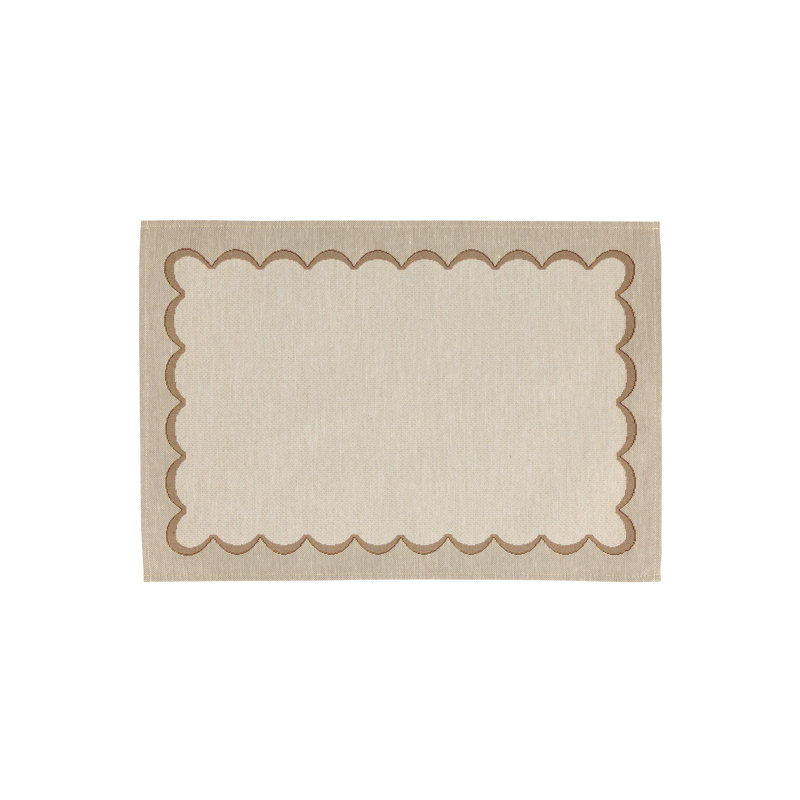 Napperons festonnés Tavola - ensemble de 4, Beige / Naturel