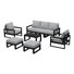 Ensemble de canapé modulaire de patio 8 pièces avec cadre noir
