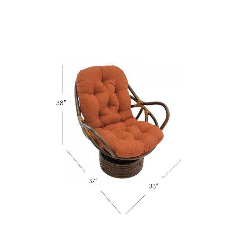 Calym Upholstered Swivel Armchair, Spice Microsuede