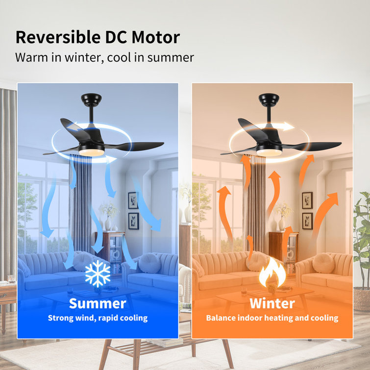 Smart Ceiling Fan with Lights - Voice Control, Remote & Dimmable LED