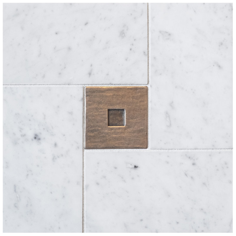3" x 3" Metal Square Decorative Tile Insert, Oil Rubbed Bronze