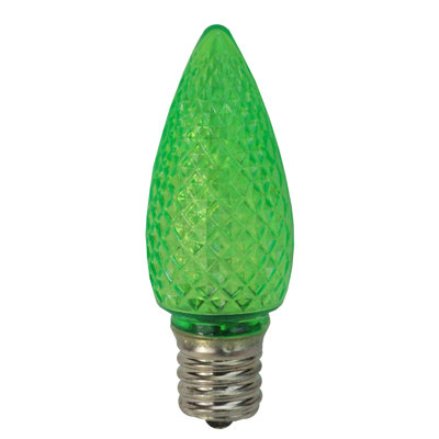 Club Faceted Transparent Green LED C9 Christmas Replacement Bulbs