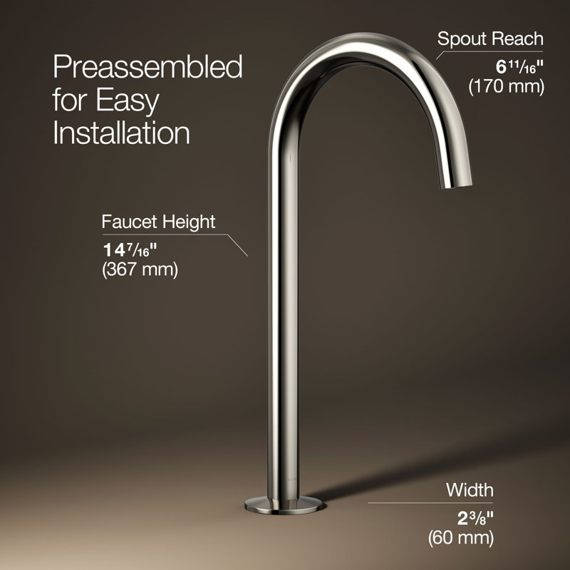 Components Bathroom Sink Faucet Spout With Tube Design 1.2 GPM, Polished Nickel