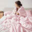 Ensemble d'édredon pour lit double / grand 5 pièces, rose-131299414-131299416