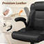 Fauteuil de bureau ergonomique pivotant à pieds croisés, repose-pieds rotatif à 360 °, roues, réglage de la hauteur pour une assise flexible-2130795494-2130795489