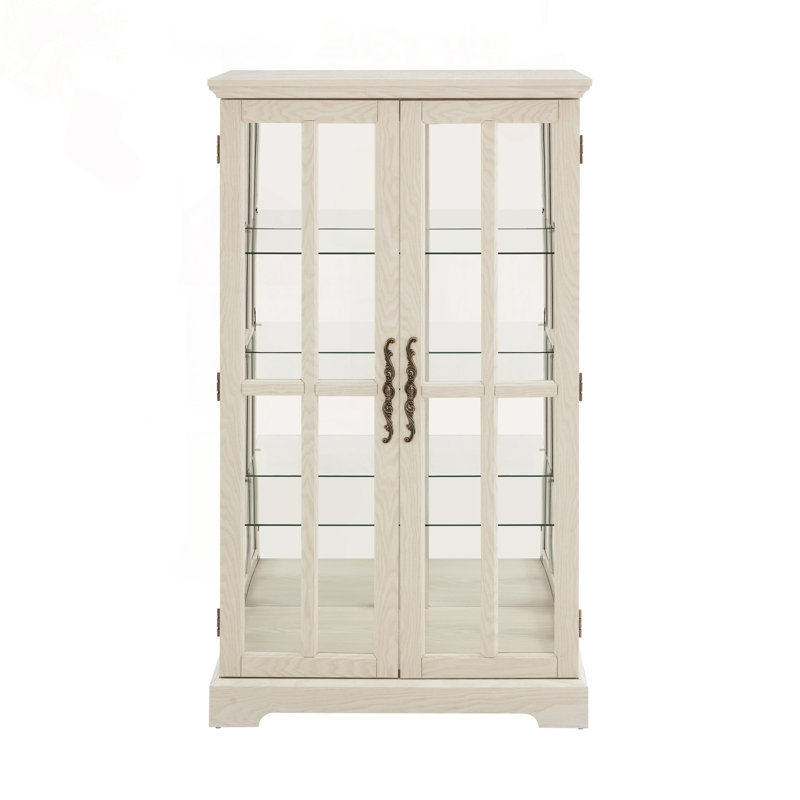 Grande armoire vitrée avec portes en treillis et bande lumineuse RVB