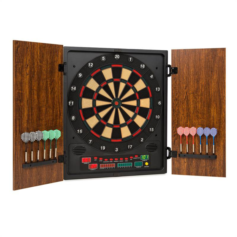 OneConcept Electronic Dartboard And Cabinet Set