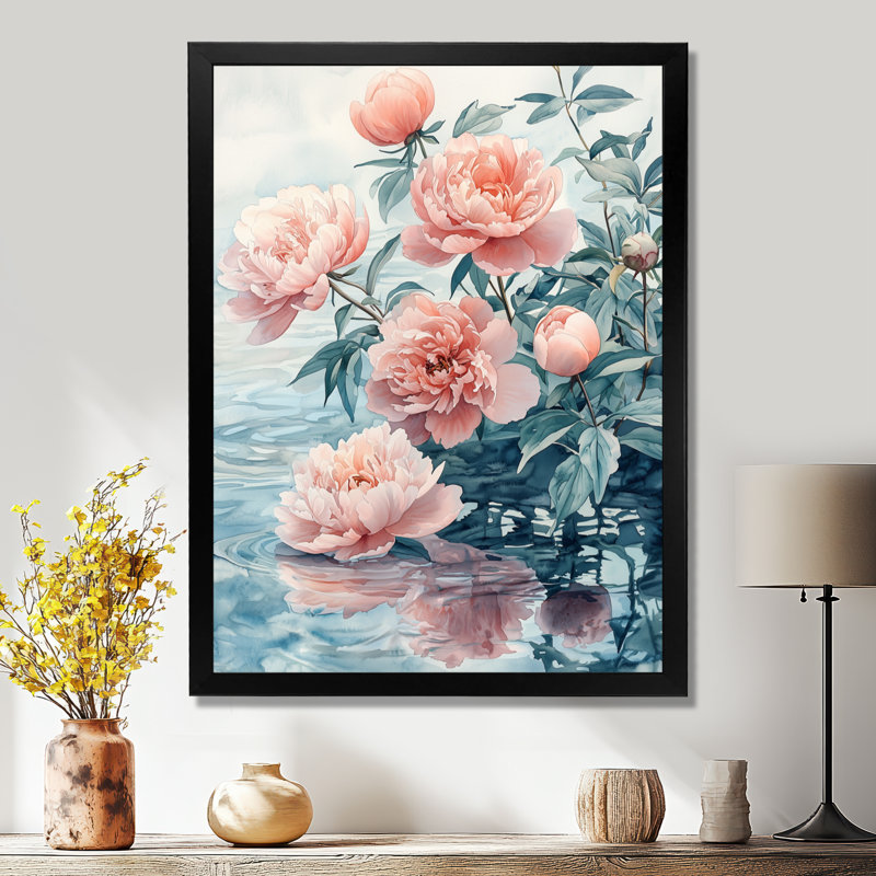 Belcourt - salon d'art mural floral, H 44 po x l 34 po, Reproduction encadrée d'une seule photo, Noir, noir, noir, noir