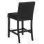 Ensemble de salle à manger à hauteur de comptoir 5 pièces Carré Table en faux marbre blanc Velours noir capitonné Chaises à têtes de clous Pieds en bois Mobilier de salle à manger noir-26461789