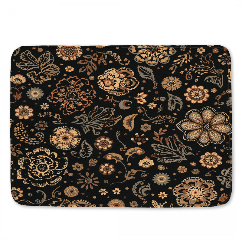 Tapis de bain à motif floral, 24 po L x 17 po L