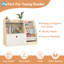 Bibliothèque pour enfants en bois naturel à 2 niveaux avec élingues en tissu pour chambre ou salle de jeux-1218261305-1218261304