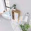 Armoire de salle de bain murale 16 pouces avec porte simple et tablettes ouvertes, panneaux de porte bicolores