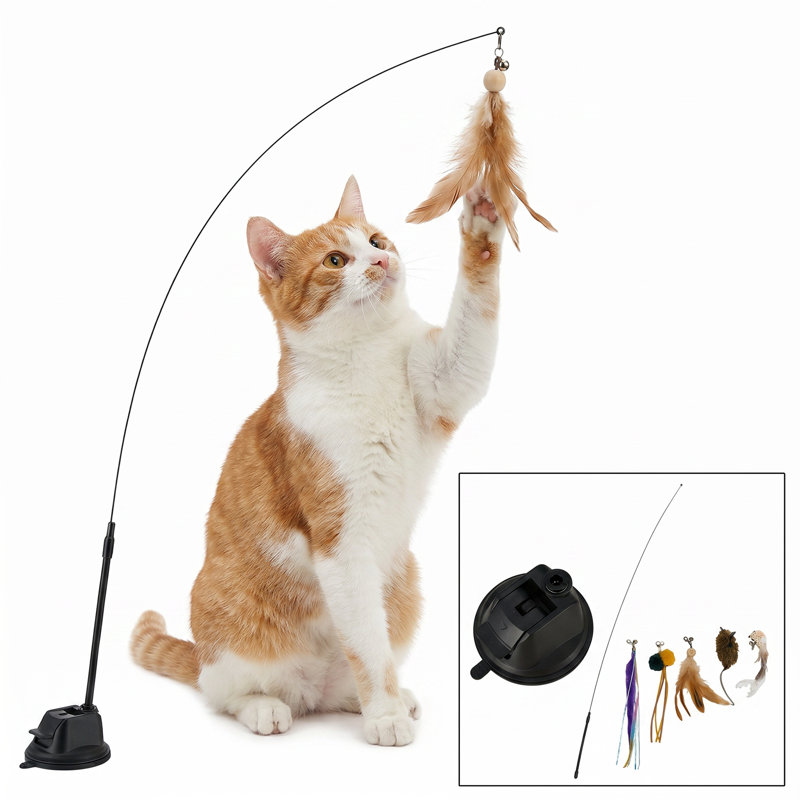 7-Piece Suction-Cup Interactive Cat Teaser Toy Set