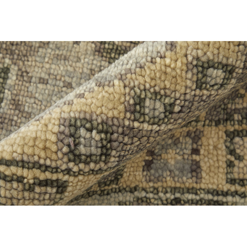 Narely Handmade Wool Geometric Area Rug, Rectangle 2' x 3'