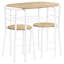 Petite table de salle à manger 32 pièces de L 32 po, plan de travail en stratifié naturel avec structure en métal blanc, coin-repas de cuisine contemporaine pour appartement, facile à nettoyer, petite, décorée, moulée, pour la cuisine,