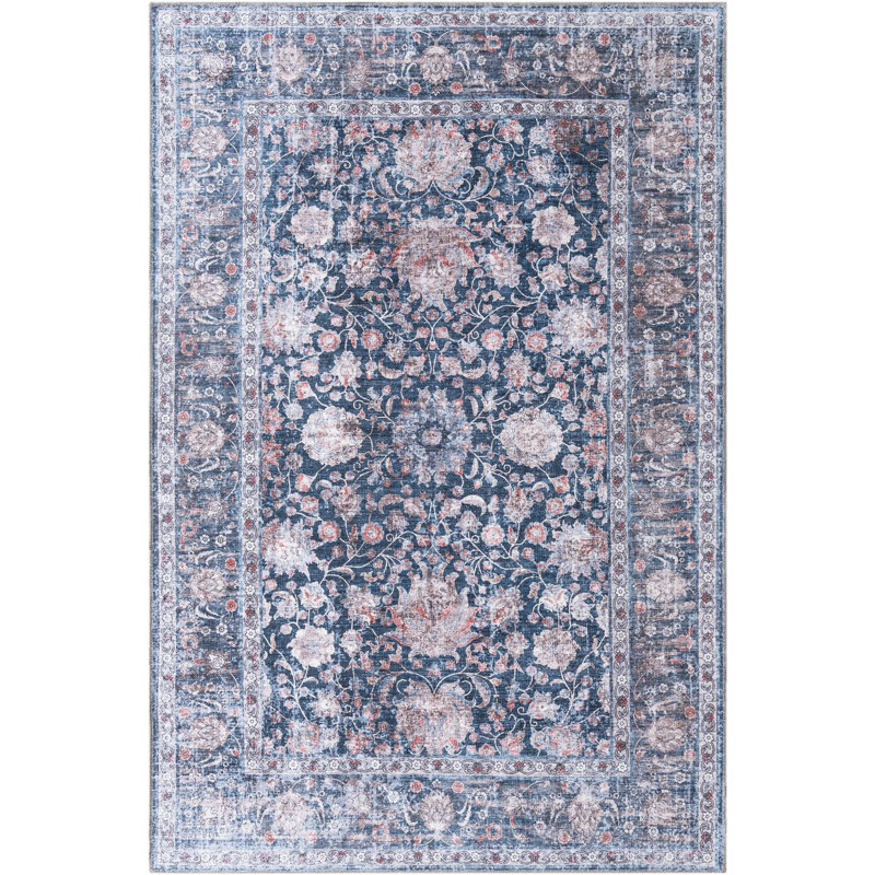 Tapis contemporain bleu marine Hugley, Rectangle 6 pi 1 po x 9 pi