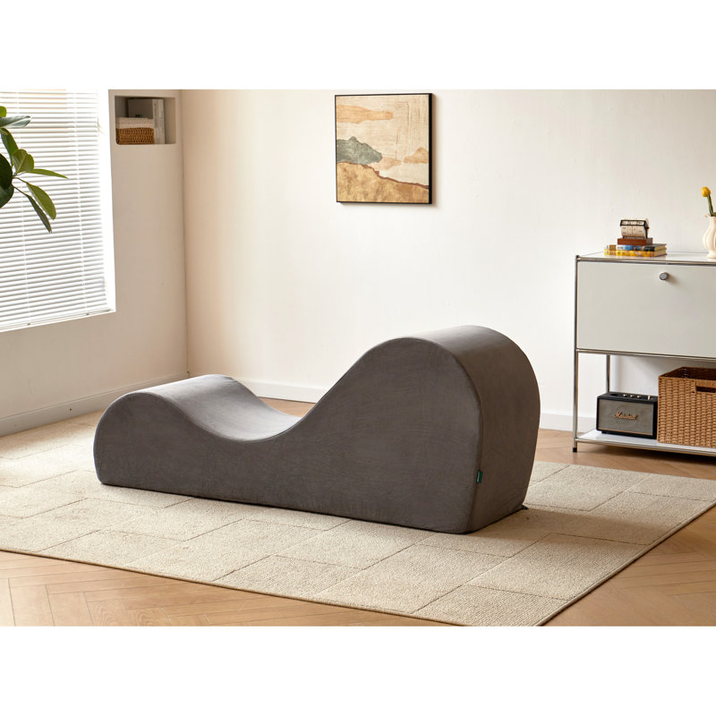 Méridienne ergonomique grise - noyau en mousse souple pour la détente, housse lavable amovible, chaise compacte compacte et confortable