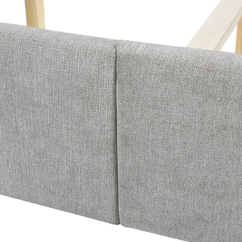 Coleman Upholstered Wingback Bed, King, Silver Gray Velvet