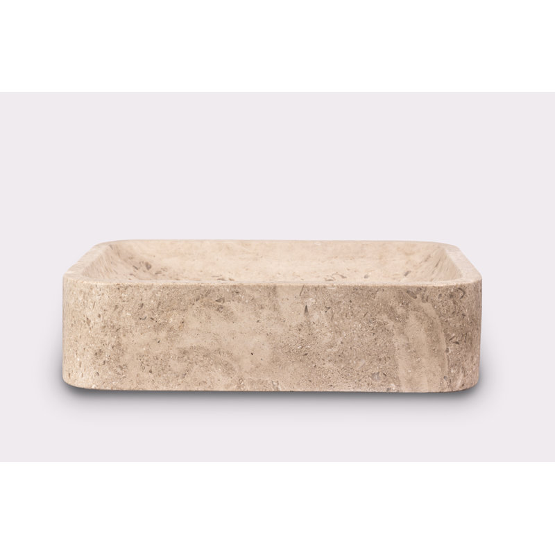 Lavabo de salle de bain vasque en pierre naturelle rectangulaire marbre Reno Ojinaga