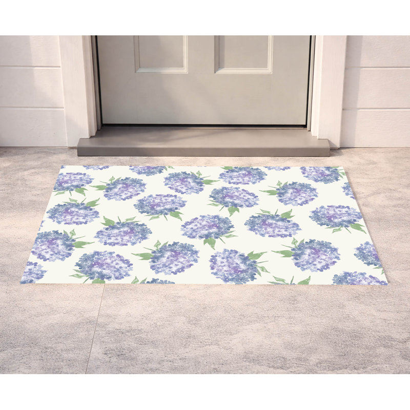 Paillasson Hydrangea Love, 21" W x 34" L, Ivory