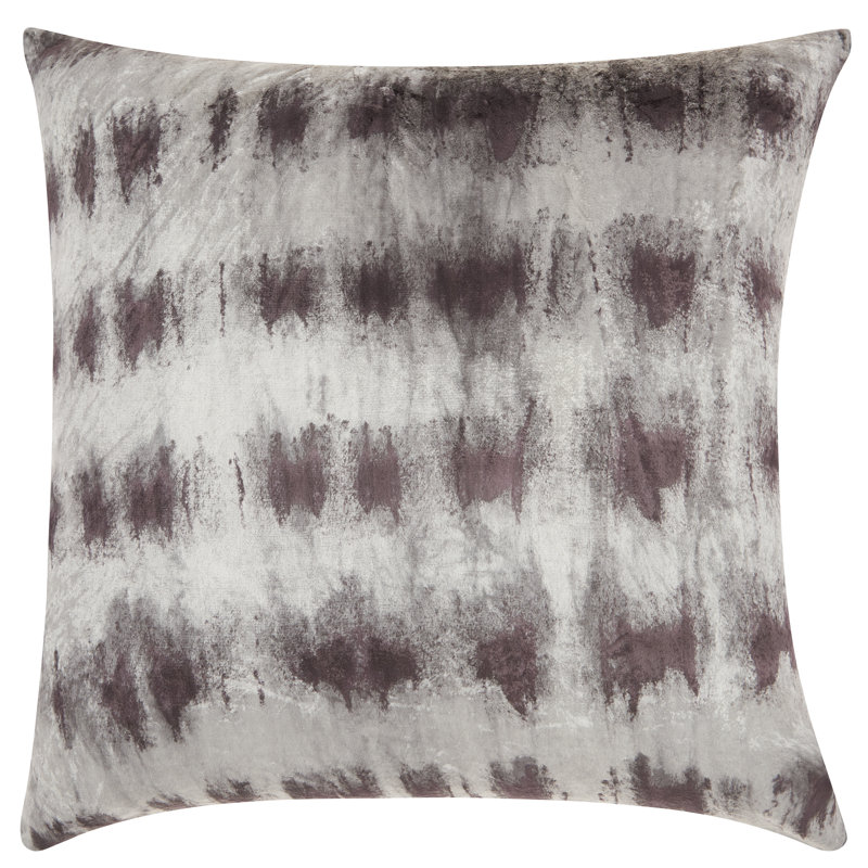 Abstract Cotton Blend Throw Pillow, Black/Silver