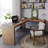 Walnut L-Shaped Solid Wood desk-108679192-108679195